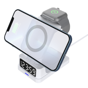 X-WXC-89 15W 4-in-1 magnetic stand with multi-function digital clock wireless charger