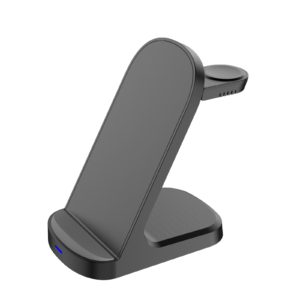 X-WXC-67 15W Vertical dual - coil wireless charger with a rotatable and foldable watch