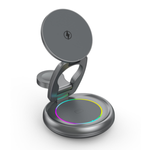X-WXC-171 15W Metal 360 Rotating Colorful Ambient Light Wireless Charger